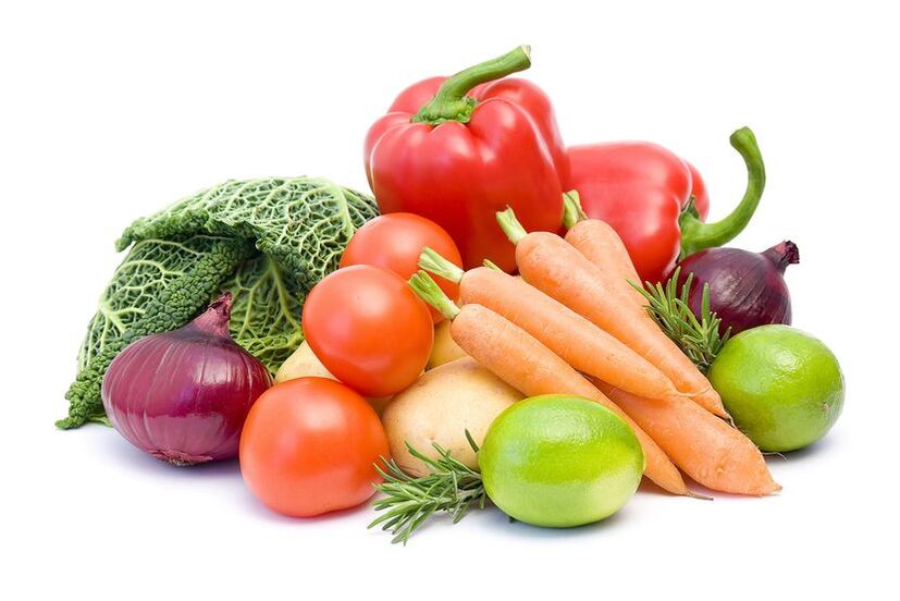 Assorted vegetables - the second day diet of the 6 petal diet